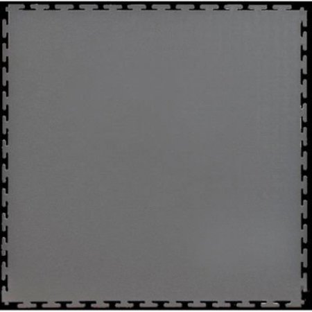 LOCK-TILE Lock-Tile® PVC Floor Tiles, SM002D, 19.5x19.5", Textured, Dark Gray SM002D